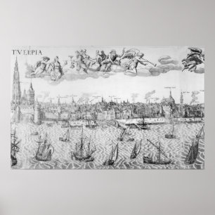 Pôster Plano de cidade de Antuérpia, 1549