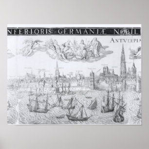 Pôster Plano de cidade de Antuérpia, 1549