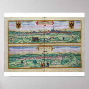 Poster Plano de cidade de Viena e de Buda, 'de Civitates