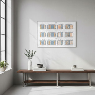 Poster Plano de Construção Urbana em Arte de Parede Poste