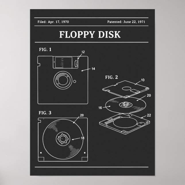 Poster Plano de Disco Flexível Retro (Frente)