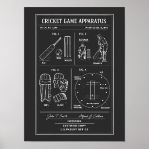 Poster plano de jogo de críquete