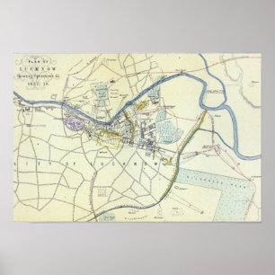 Pôster Plano de Lucknow que mostra operações