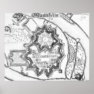 Pôster Plano de Mannheim, Alemanha 1690
