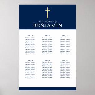 Poster PLANO DE MESA BAPTISM 6 mesa marinho moderno