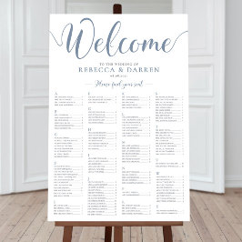 Poster Plano de Mesas Alfabética do Gráfico de Assentos A