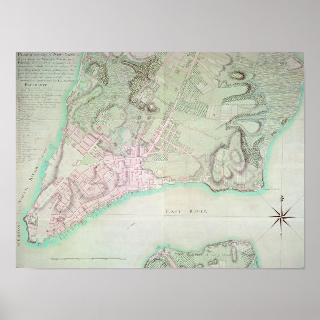 Poster Plano de Nova Iorque, 1776 (Frente)