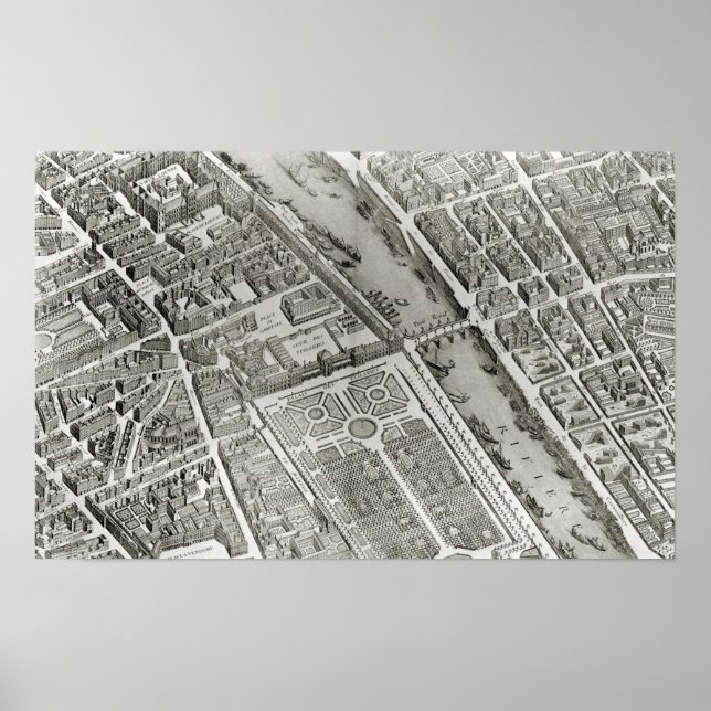 Pôster Plano de Paris, conhecido como "Plano de Turgot" (Frente)