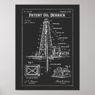Poster Plano de Patente de Torre de Perfuração de Petróle