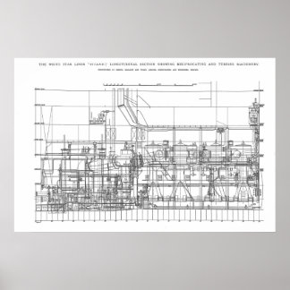 Poster Plano de Perfil do Motor Titanic