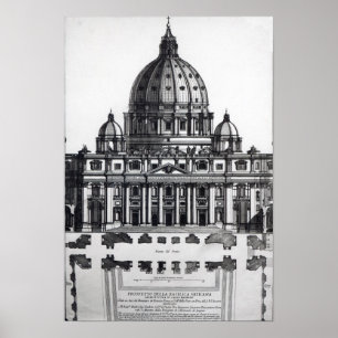 Pôster Plano de St Peter, Roma, gravada perto