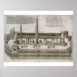 Poster Plano do Circo Máximo, Roma, gravado pelo