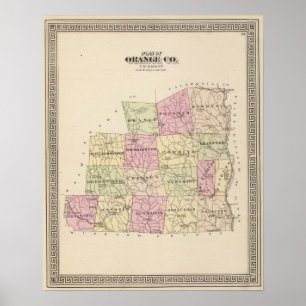 Pôster Plano do Condado de Orange em Vermont