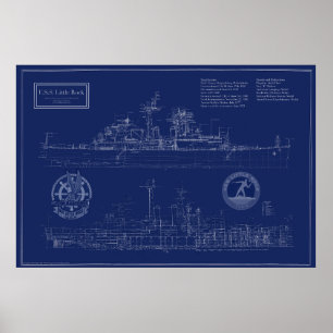 Poster Plano do cruzador CLG-4 USS Little Rock