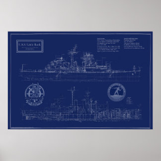 Poster Plano do cruzador CLG-4 USS Little Rock
