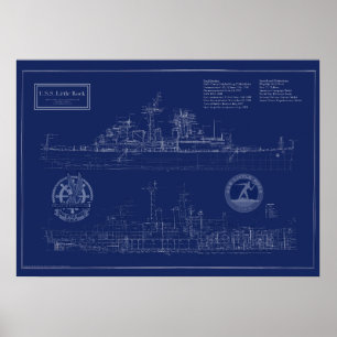 Poster Plano do cruzador CLG-4 USS Little Rock