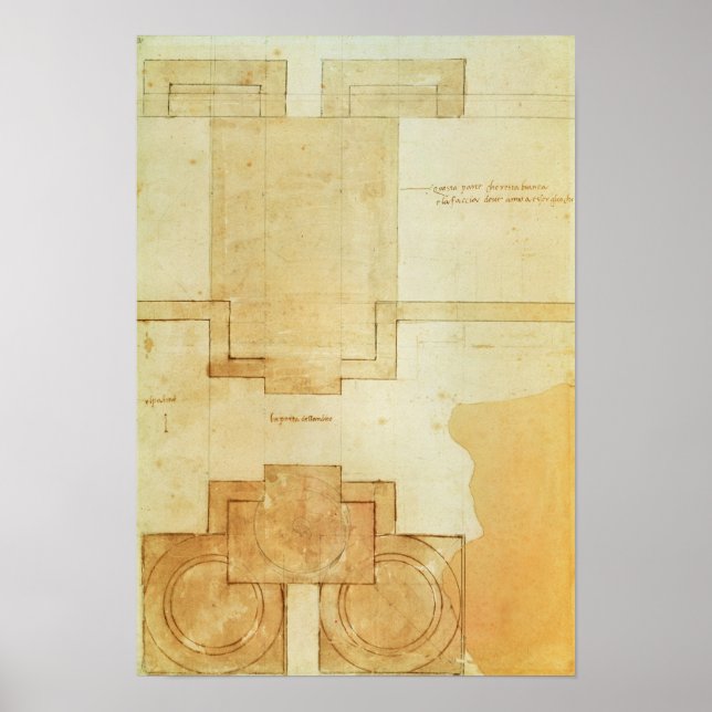 Pôster Plano do tambor da cupola da Igreja (Frente)