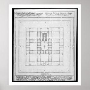 Poster Plano do templo de Solomon, Jerusalem, 'do En