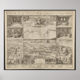 Poster Plano do Tratado de Karlowitz de 1699, Mapa da Eur