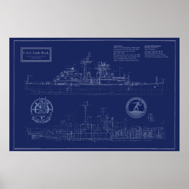 Poster Plano do USS Little Rock (Frente)