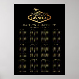 Poster Plano Elegante De Casamento De Destino De Las Vega