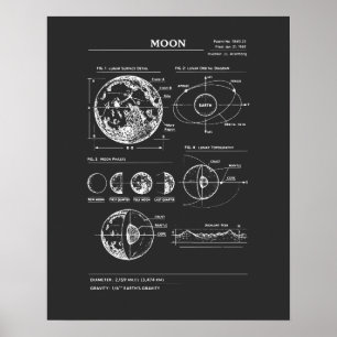 Poster Plano Lunar: Fases da Lua