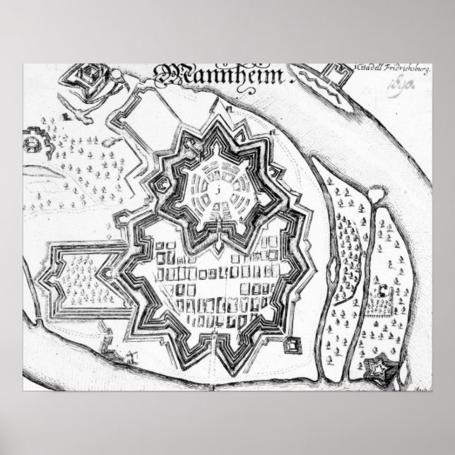 Pôster Plano Mannheim, Alemanha 1690 (Frente)