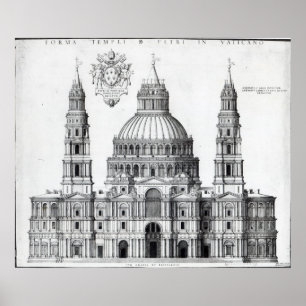Pôster Plano para St Peter, Roma, 1539