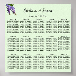 Poster Plano roxo do assento das glicínias da Aquarela