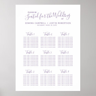 Poster Plano roxo silenciado da mesa do casamento da arte