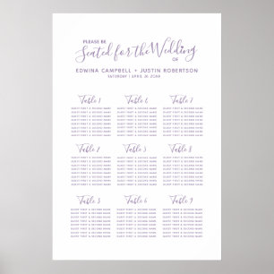 Poster Plano roxo silenciado da mesa do casamento da arte