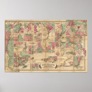 Poster Planos de Colton de Harbors dos EUA