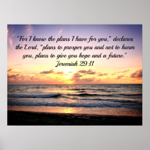 POSTER PLANOS PARA UMA ESPERANÇA E UM FUTURO JEREMIAH 29