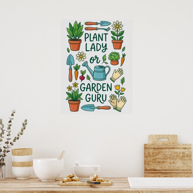 Poster Plant Lady Garden Guru Design (Cozinha)
