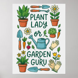 Poster Plant Lady Garden Guru Design