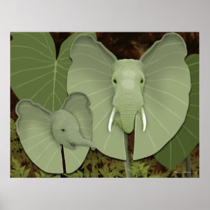 Poster Planta da fantasia das orelhas de elefante