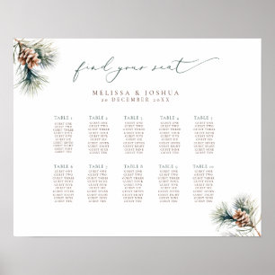 Poster Planta de Casamento no inverno das ramificações do