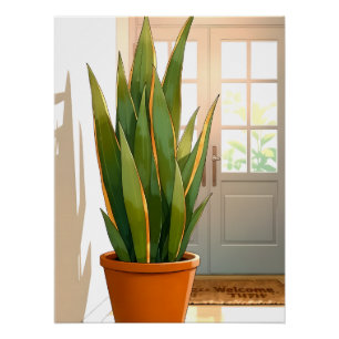 Pôster Planta de Cobra em Vaso na Entrada - Intenções Pos