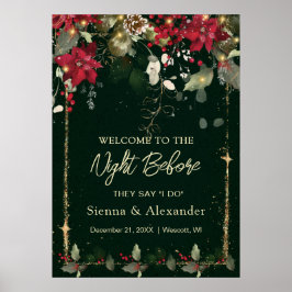 Poster Planta de Natal Azevinho Bem-vindo à Noite Anterio