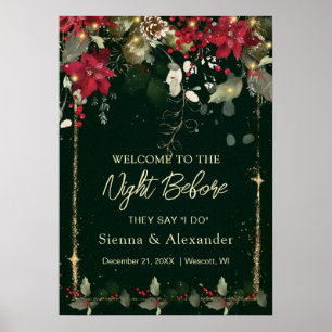 Poster Planta de Natal Azevinho Bem-vindo à Noite Anterio