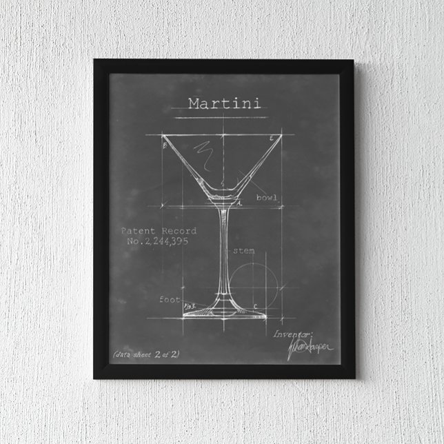 Pôster Planta de vidro preto e branco da Martini (Criador carregado)