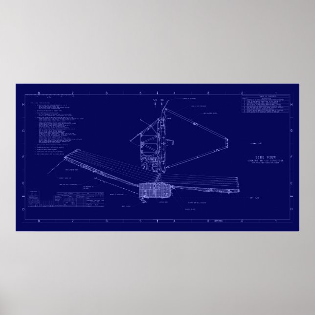 Poster Planta do Telescópio Espacial James Webb (Frente)