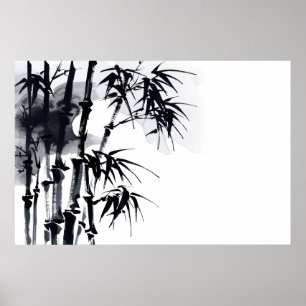 Poster Planta minimalista japonesa de bambu.