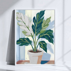 Poster Planta Monstera   Arte Botânica de Planta de Casa 