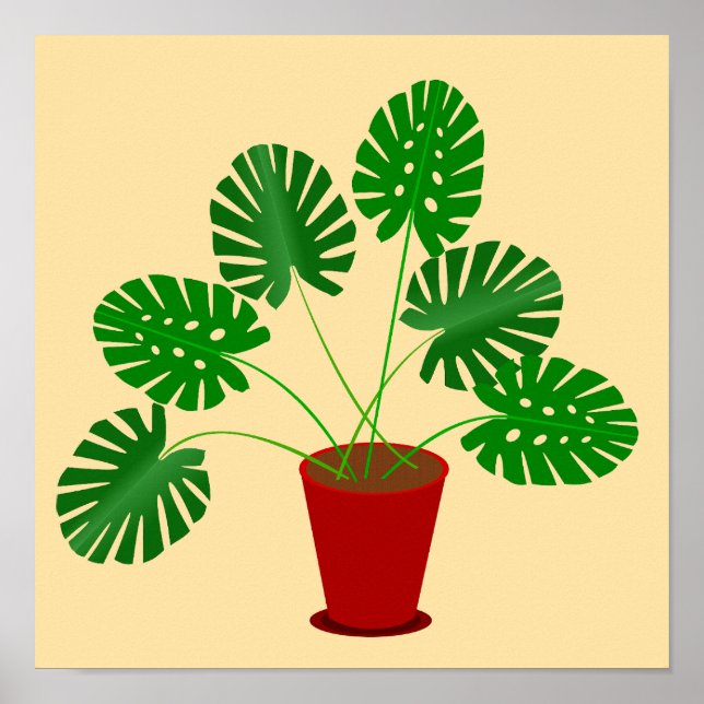 Poster Planta Monstera do Dia das Mães (Frente)