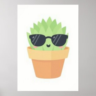 Poster Planta Suculenta Mãe Design Kawaii Jardim Interno