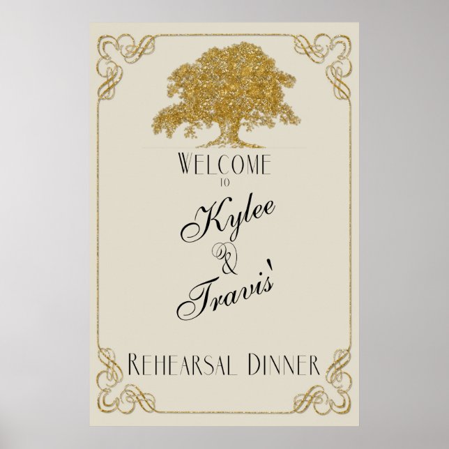 Poster Plantação de árvores de carvalho no ensaio Dourado (Frente)