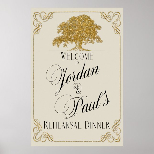 Pôster Plantação de Carvalho em Brilho Dourado para Ensai (Frente)