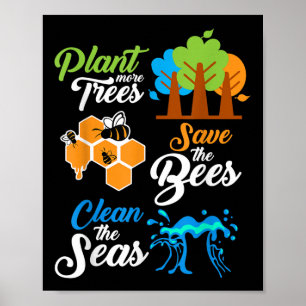 Poster Plantações, Abelhas Salvas, Mar Limpo E Ambiental