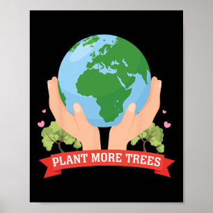 Poster Plantar Mais Árvores Dia da Terra Salvar a Conserv